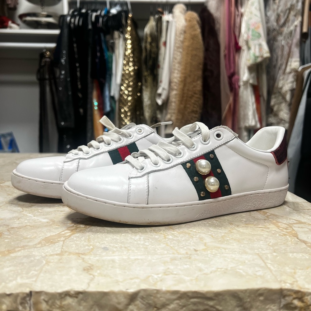 Gucci womens ace studded sneakers